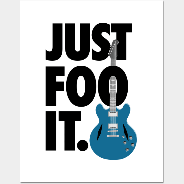 Just Foo It: Blue Electric Guitar Drawing For Fans Of The Foos Wall Art by TwistedCharm